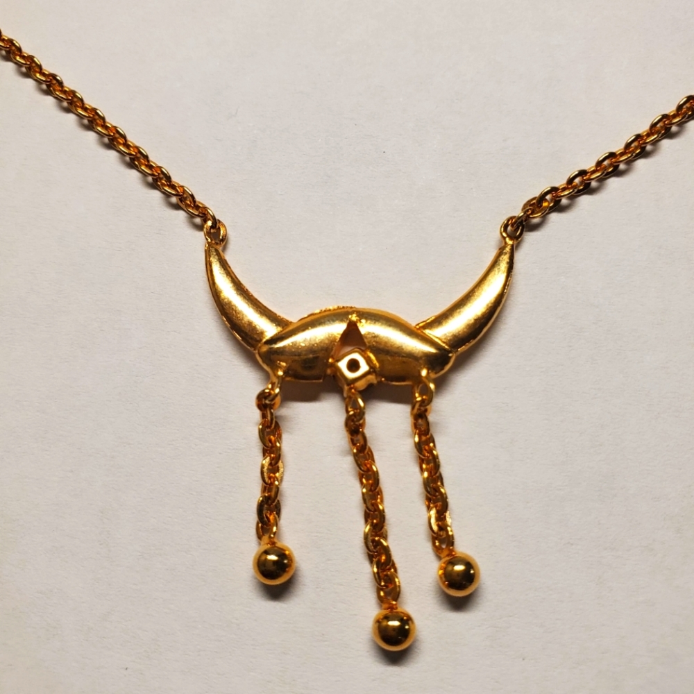 EGYPTIAN INSPIRED CHOCKER RUBY AND BRASS. UNSIGNED. - Picture 5 of 5